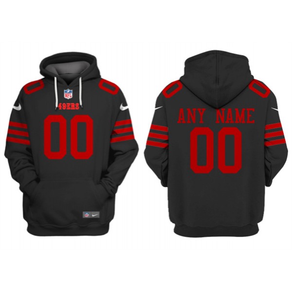 Men's San Francisco 49ers Customized Black Alternate Pullover Hoodie