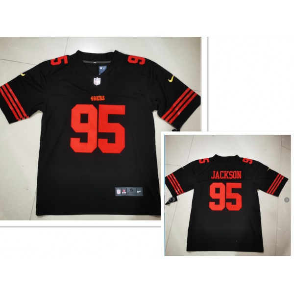 Men's San Francisco 49ers #95 Drake Jackson 2022 Black Vapor Untouchable Stitched Jersey