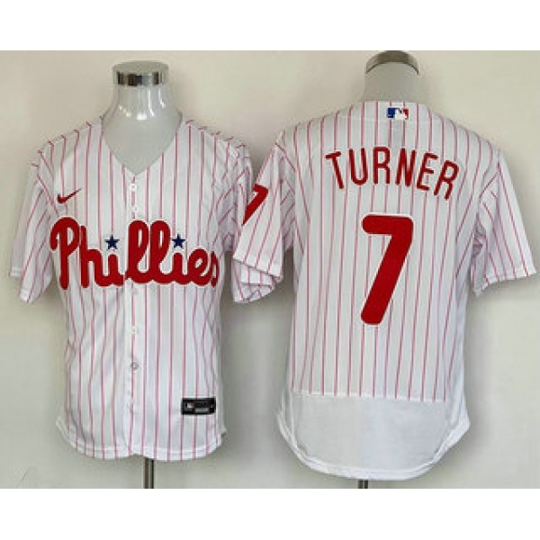 Men's Philadelphia Phillies #7 Trea Turner White Stitched MLB Flex Base Nike Jersey