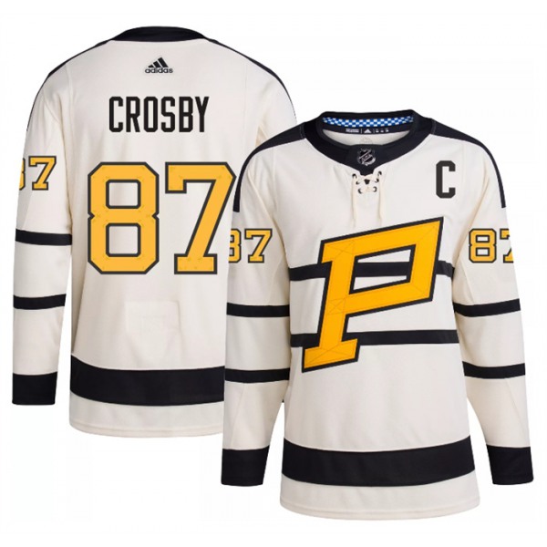 Men's Pittsburgh Penguins #87 Sidney Crosby Cream 2023 Winter Classic Stitched Jersey